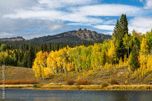 Rabbit Ears pass with fall colors in Steamboat Springs Colorado