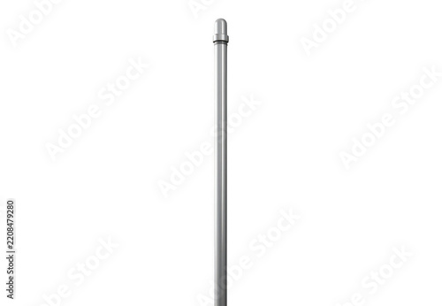 Flagpole metal silver stainless steel pole isolated