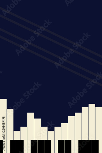 Minimalist Piano Keyboard Sound Wave Background