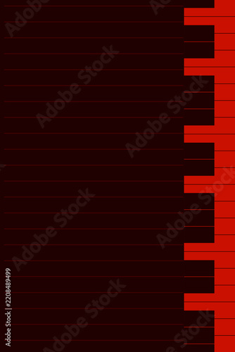 Red Minimalist Piano Keys Border Background