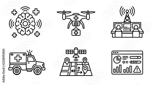 Farm Tractor and Farm Animals Vector Icon Collection with Vintage Silhouette Transportation and Cartoon Vehicle Illustrations for Agriculture and Rural Design