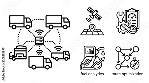 Construction and Transportation Vehicle Icons Set Vector Illustration for Car, Truck, Bus, Delivery, Auto, Business and Web Design