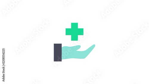 Healthcare support icon. Medical insurance animated icon 