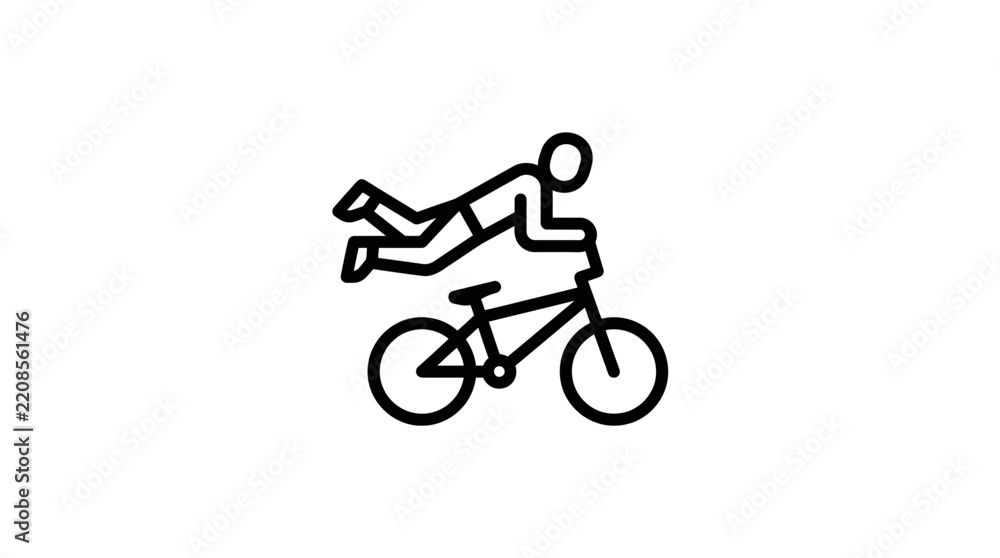 Obraz premium Extreme BMX Freestyle Rider Performing Aerial Jump Stunt Vector Illustration