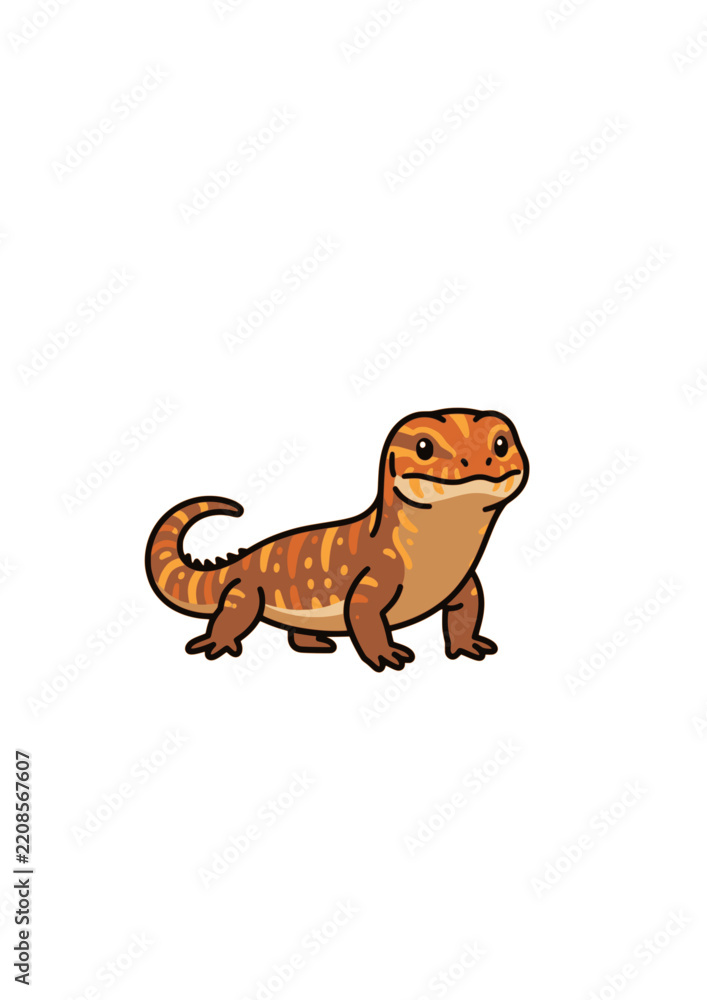 Fototapeta premium Cute Armadillo Lizard side view flat vector isolated