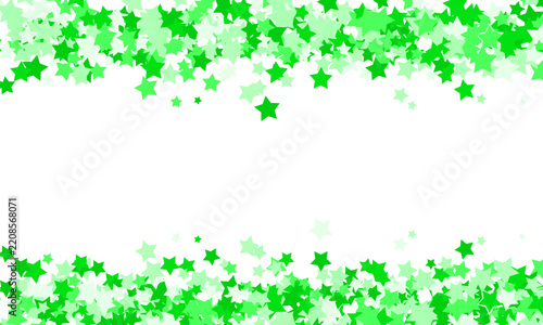Green star shine confetti pattern falling green stars. Flat design green stars background