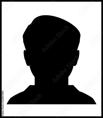Man Profile Avatar Silhouette Icon in Square Frame Vector