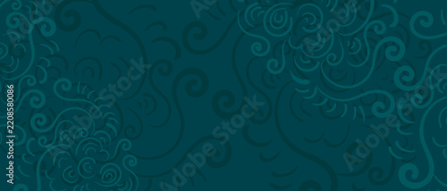 hand draw organic batik green background