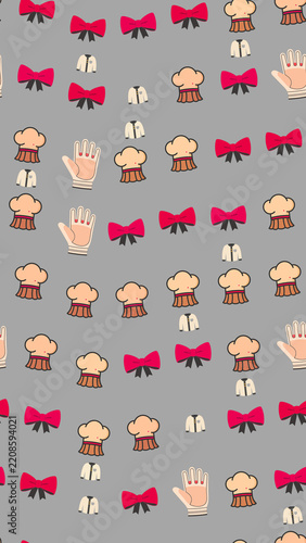 Chef Hats, Bow Ties, and Gloves Pattern