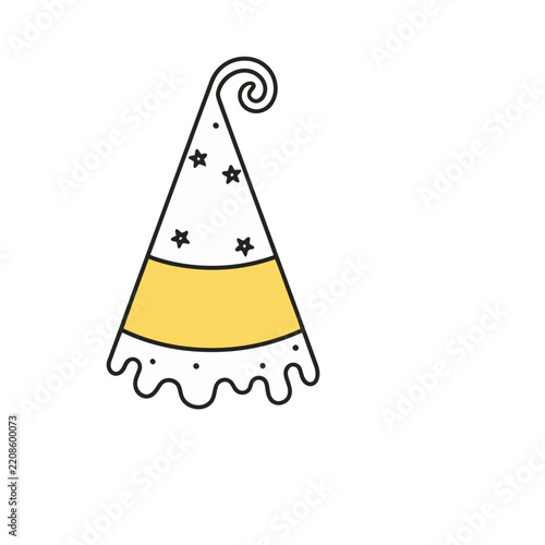 Party Hat with Stars and Swirl