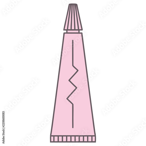 Pink cosmetic tube with cap