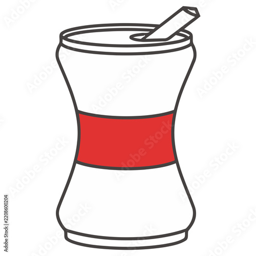 Stylized soda can with straw