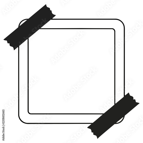 Square frame with tape