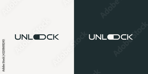 Unloock text typography logo design inspiration
