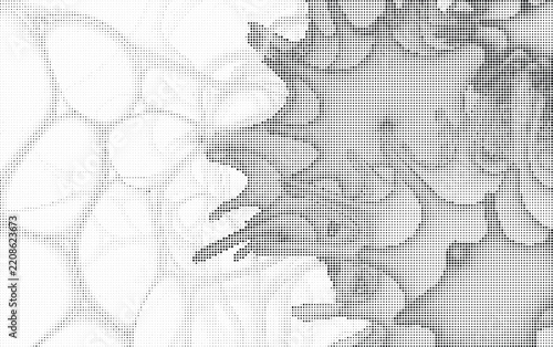 Abstract monochrome halftone pattern with dot matrix texture design background illustration