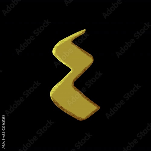 Arabic Gold Number 4 (Four) 2.5D Animated with Alpha Channel