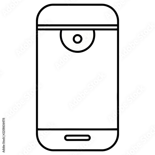 Outline of a smartphone with camera lens