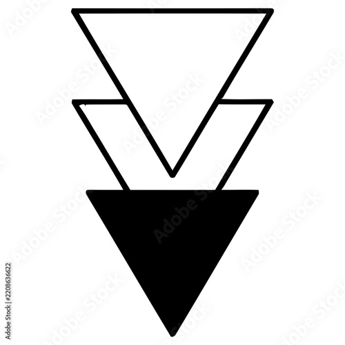 Three overlapping triangles pointing down