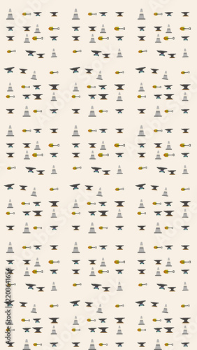 Anvils, Shovels, and Traffic Cones Pattern
