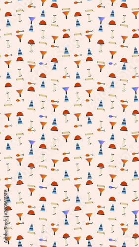 Construction Icons Pattern