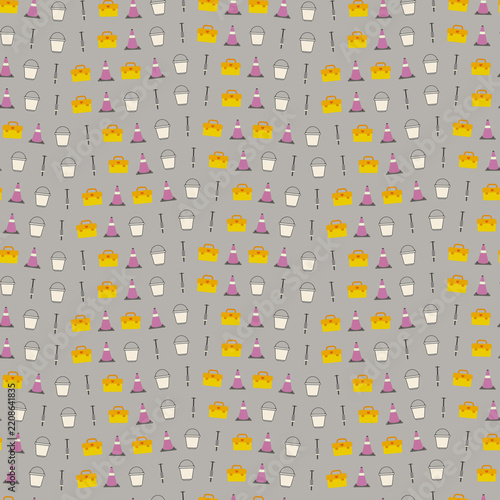 Construction Icons Seamless Pattern