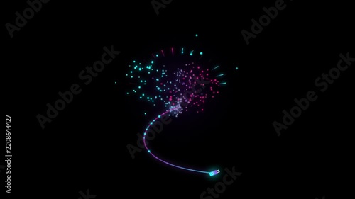 Digital brain concept with glowing particles and power cord
