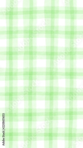 Handdrawn motion soft green gingham pattern