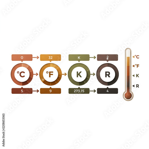 Temperature Scale Conversion Chart Displayed on Clean White Background