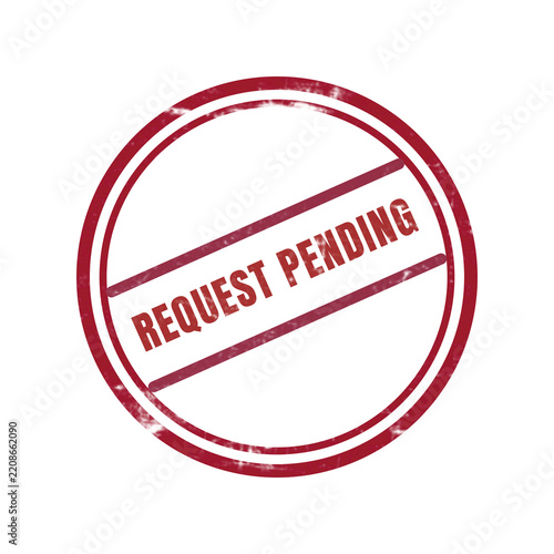 Obraz na plátně Red pending request stamp with bold text