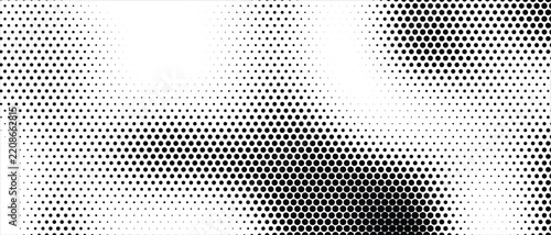 Abstract black and white halftone dot pattern background graphic design element