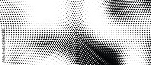 Black and white abstract halftone dot wave background banner vector illustration