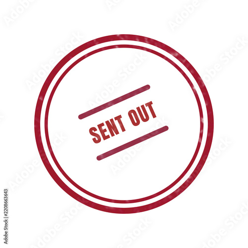 Red sent out stamp with crossed lines
