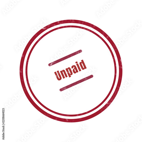 Red unpaid stamp seal with crossed lines