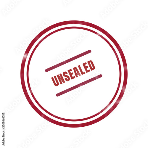 Unsealed red circular stamp with broken seal