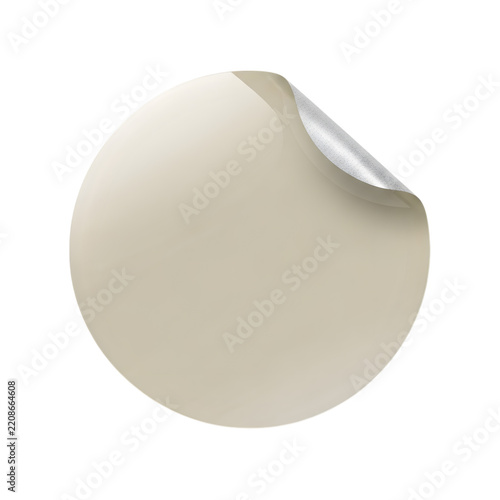 Minimal beige paper sticker peel on surface