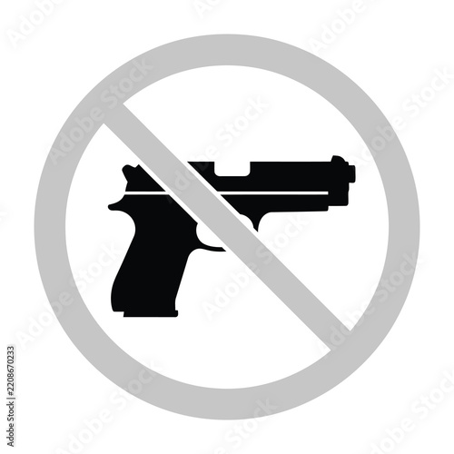 Gun ban symbol no weapons allowed sign