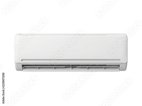 White portable air conditioning unit installed against a plain background for home appliance marketing.