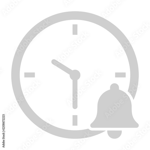Clock Icon with Notification Bell Symbol for Time Management and Alert Reminders