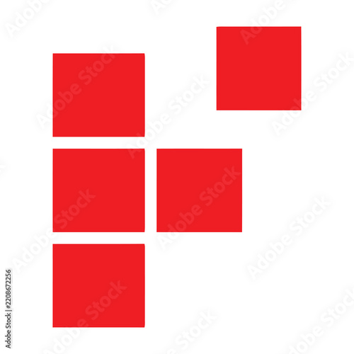 red squares abstract symbol logo design element
