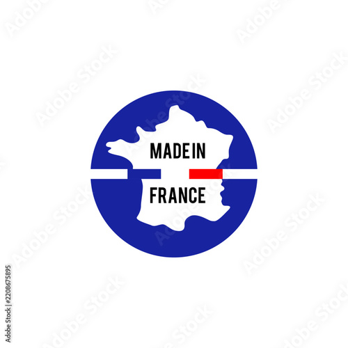 made in france, vector logo with french flag