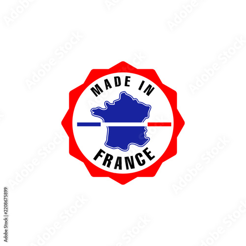 made in france, vector logo with french flag
