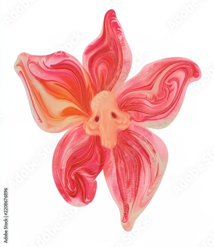 pink orchid isolated on white