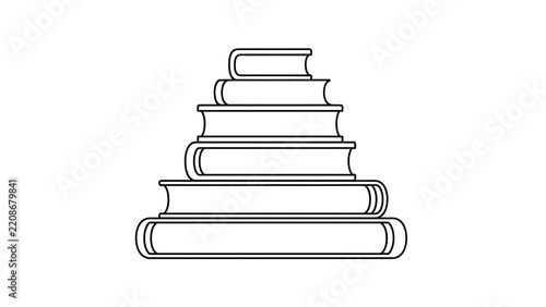 Stack of Books Icon, Education and Knowledge Symbol