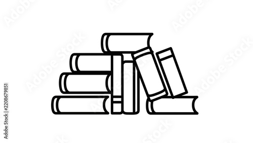 Stack of Books Icon, Library Collection, Reading Symbol, Education and Knowledge Concept