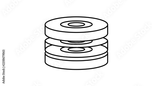 Stack of CDs or Vinyl Records, Retro Media Storage, Vintage Music Collection