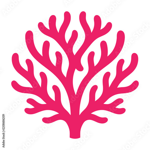 Pink Coral Reef Branching Fragments Illustration