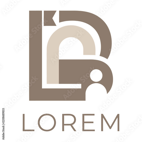 Brown abstract letter logo