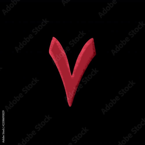 Arabic Red Number 7 (Seven) 2.5D Animated with Alpha Channel