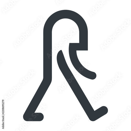 person walking icon simple black line art