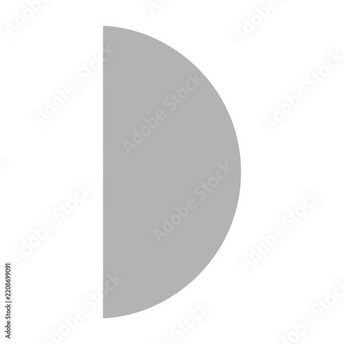 Minimalist Semicircle Shape Isolated on White Background for Modern Web UI Design